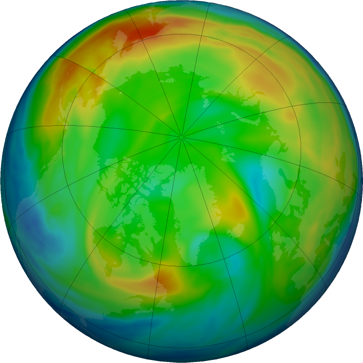 Arctic ozone map for 19 December 2016